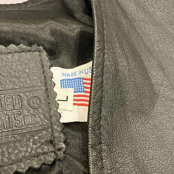 Branded Garments Black Leather Vest Joe Camel Cigarettes Logo Women's L Pockets - Picture 4 of 12